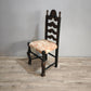 87417-2 Sedia in legno intagliato con seduta imbottita