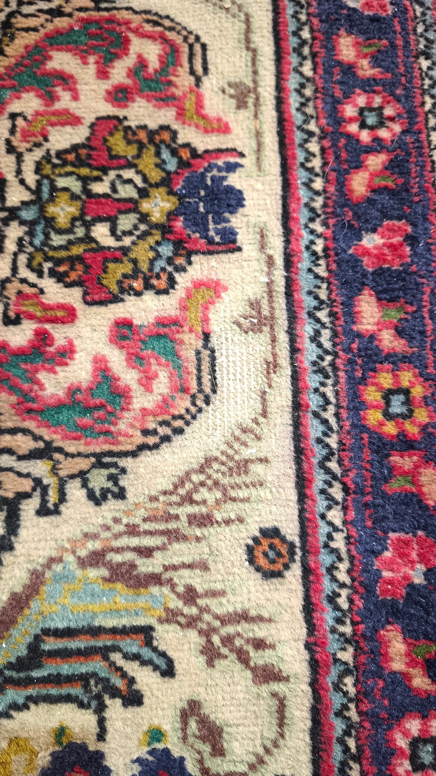 87312 Tappeto in fibra naturale con decorazione a motivo floreale 202cm x 290cm