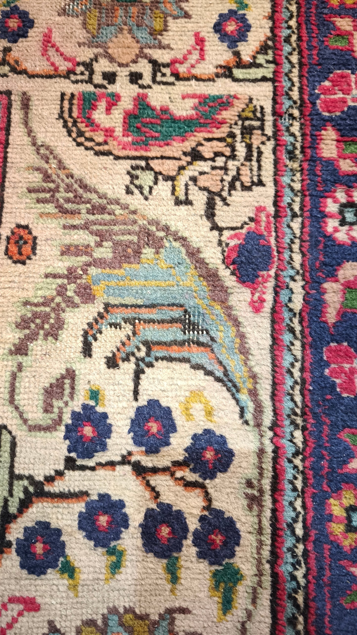 87312 Tappeto in fibra naturale con decorazione a motivo floreale 202cm x 290cm