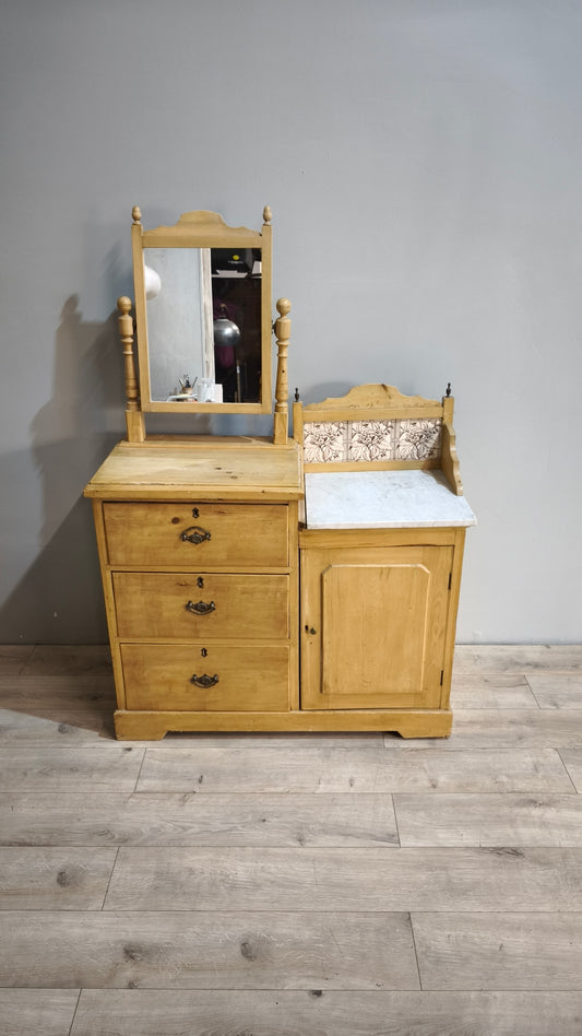 87416 Mobile da toletta in legno rustico