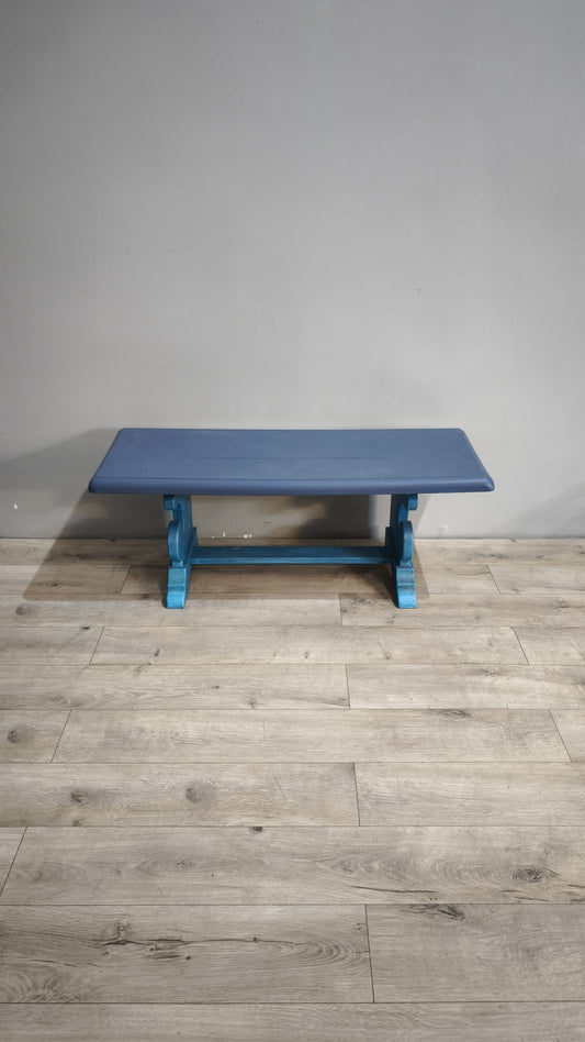 87530 Panca in legno dipinta azzurra