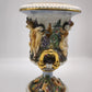 87661 Vaso in ceramica di Capodimonte con manici dorati
