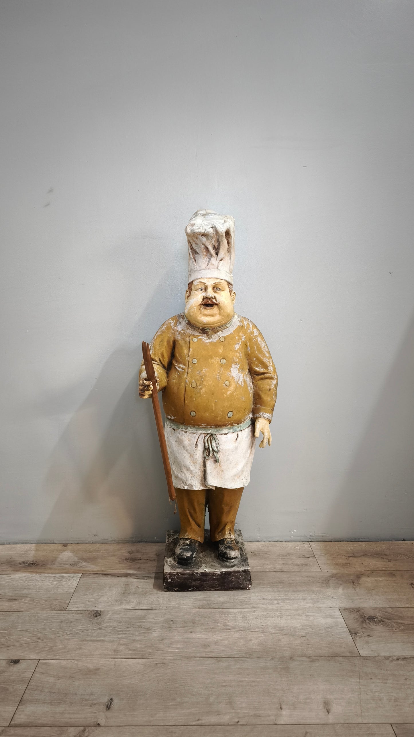 87741 Statua vintage 'Fat Chef' in vetroresina