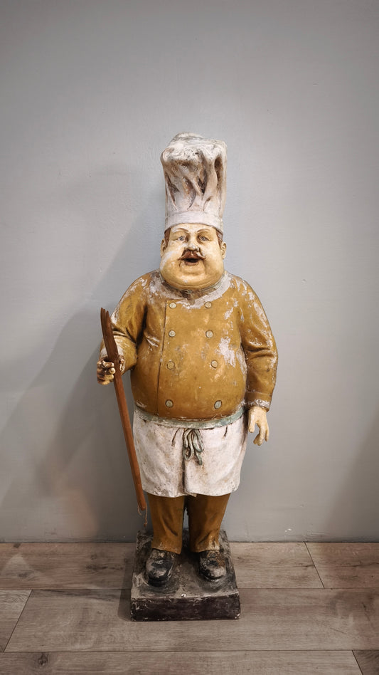 87741 Statua vintage 'Fat Chef' in vetroresina