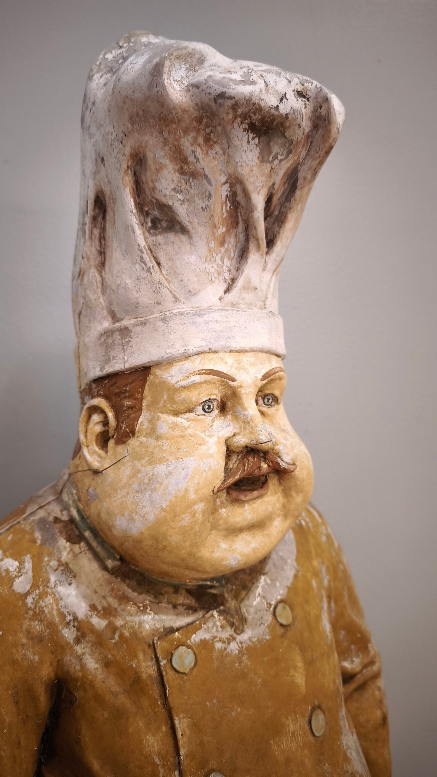 87741 Statua vintage 'Fat Chef' in vetroresina