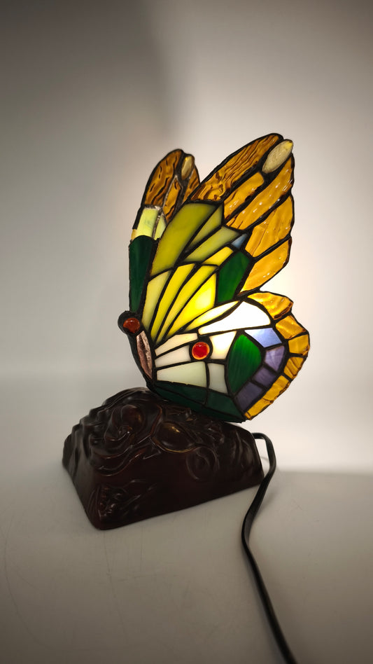 87745 Lampada stile Tiffany a forma di farfalla