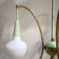 87748 Lampadario anni '60 in metallo verde e dorato