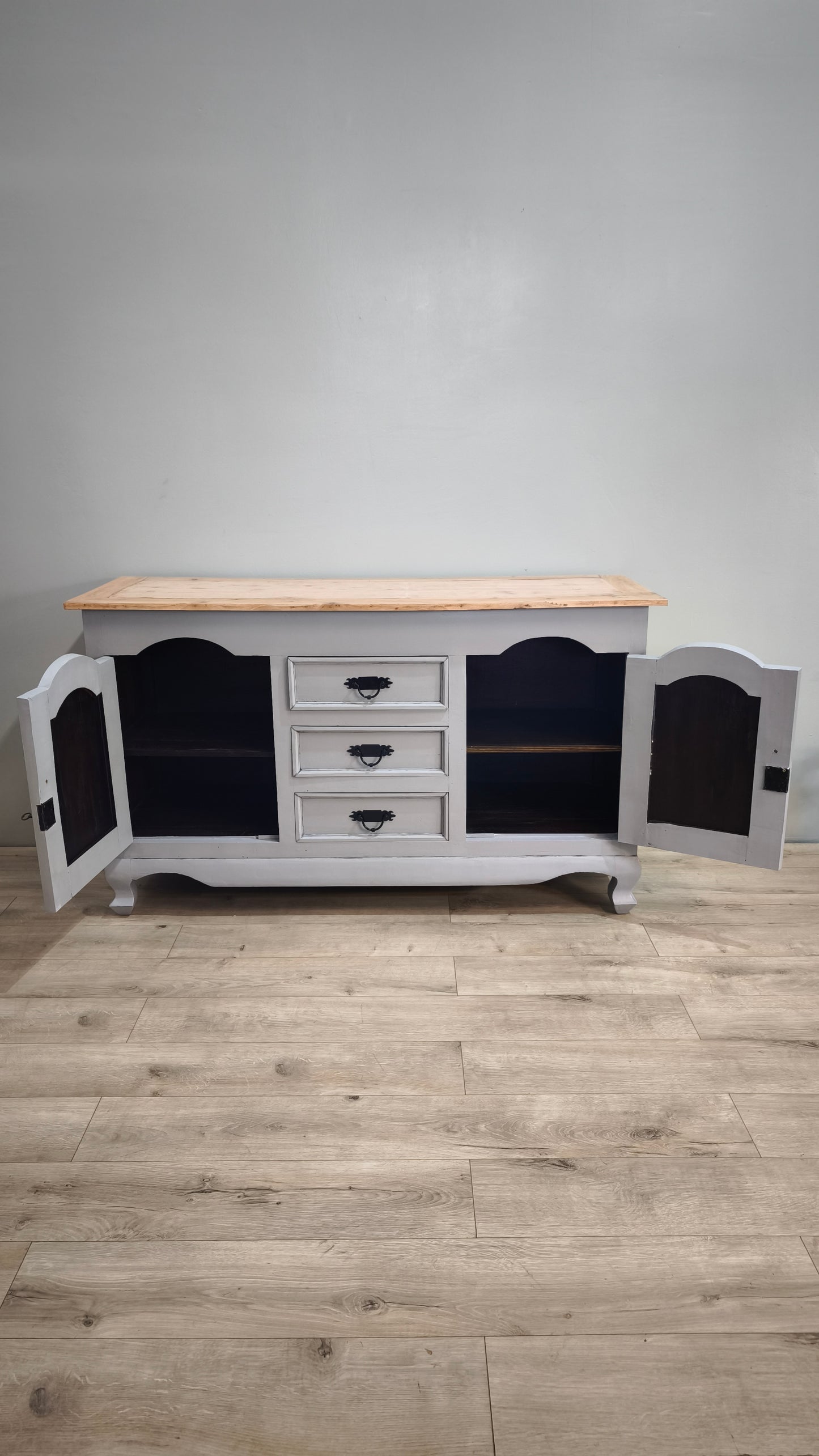 87936 Servante in legno dipinta grigio tortora