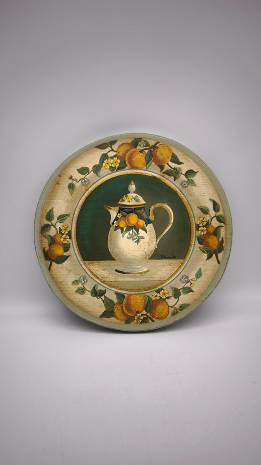 87937 Quadretto su legno dipinto, Rita Simonetto (arance)