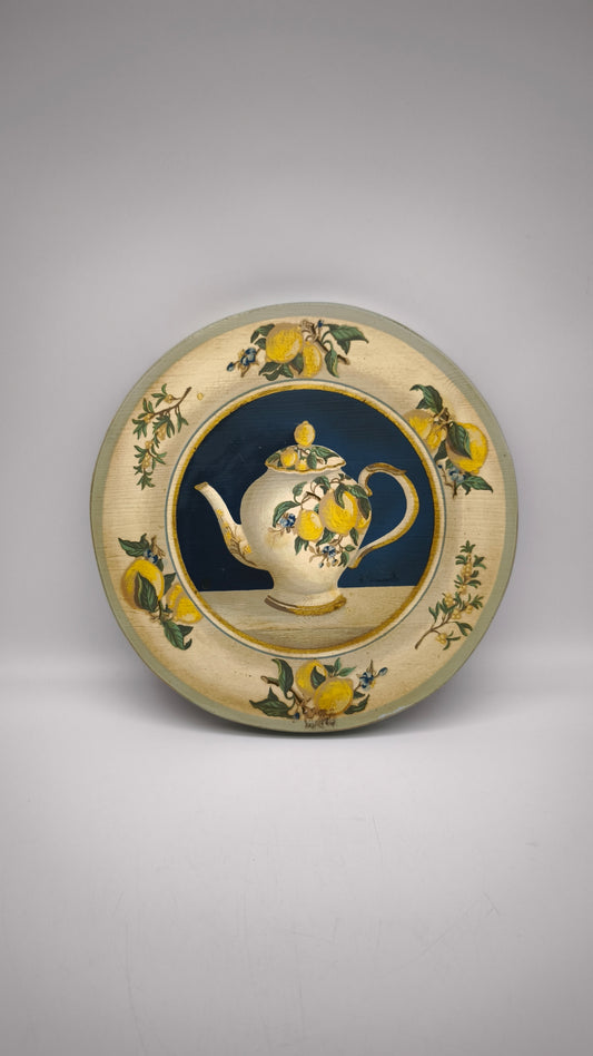 87937 Quadretto su legno dipinto, Rita Simonetto (limoni)