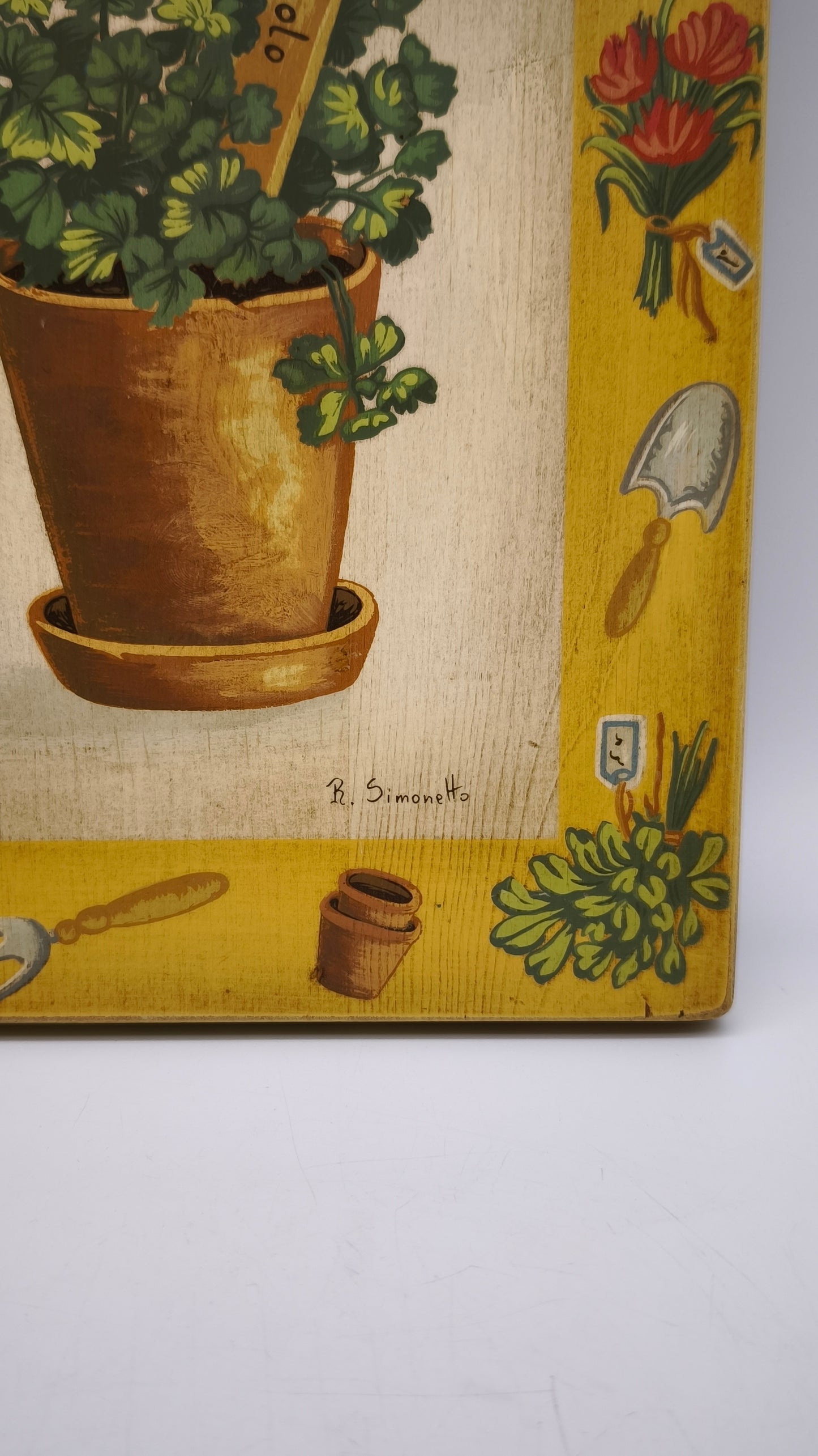 87937 Quadretto su legno dipinto, Rita Simonetto, Prezzemolo