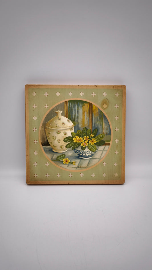 87937 Quadretto su legno dipinto con fori, Rita Simonetto