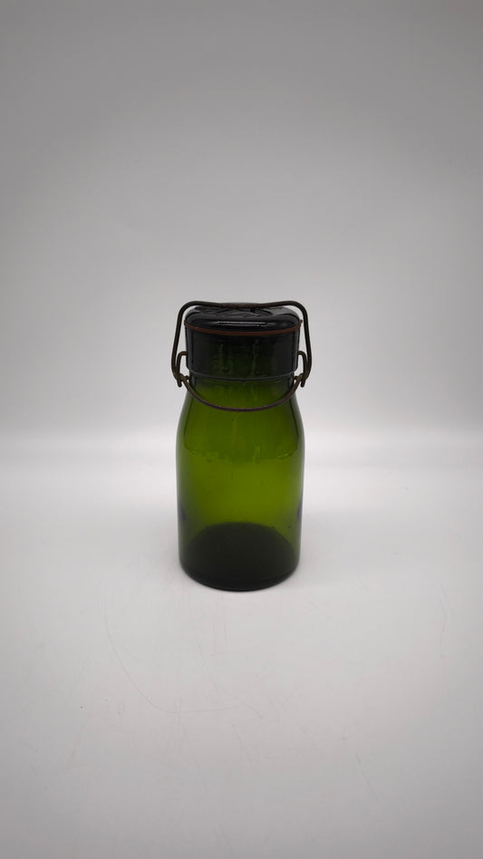 87875 Barattolo vintage in vetro verde Wauwill