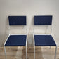 88052 Set n 4 sedie in metallo con seduta blu