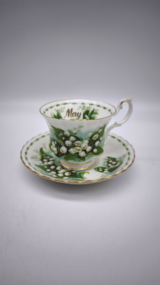 88280 Tazza da tè in ceramica Royal Albert, Flower of the month series, Lily of the Valley, May