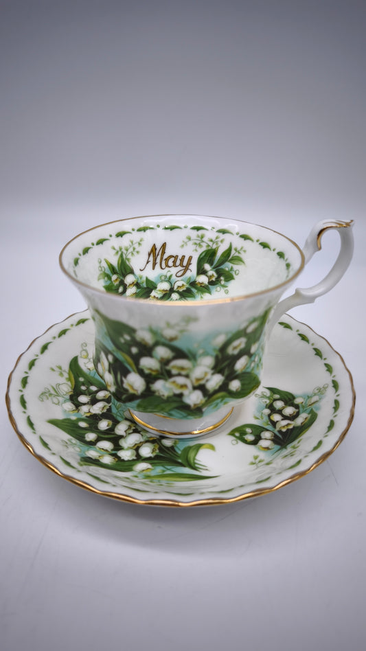 88280 Tazza da tè in ceramica Royal Albert, Flower of the month series, Lily of the Valley, May