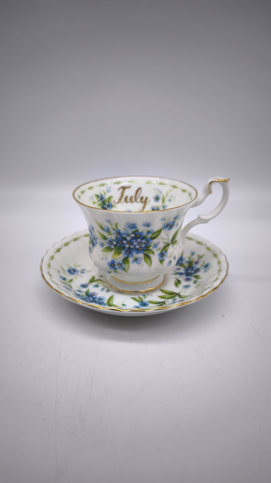 88280 Tazza da tè in ceramica Royal Albert, Flower of the month series, Forget-me-not, July