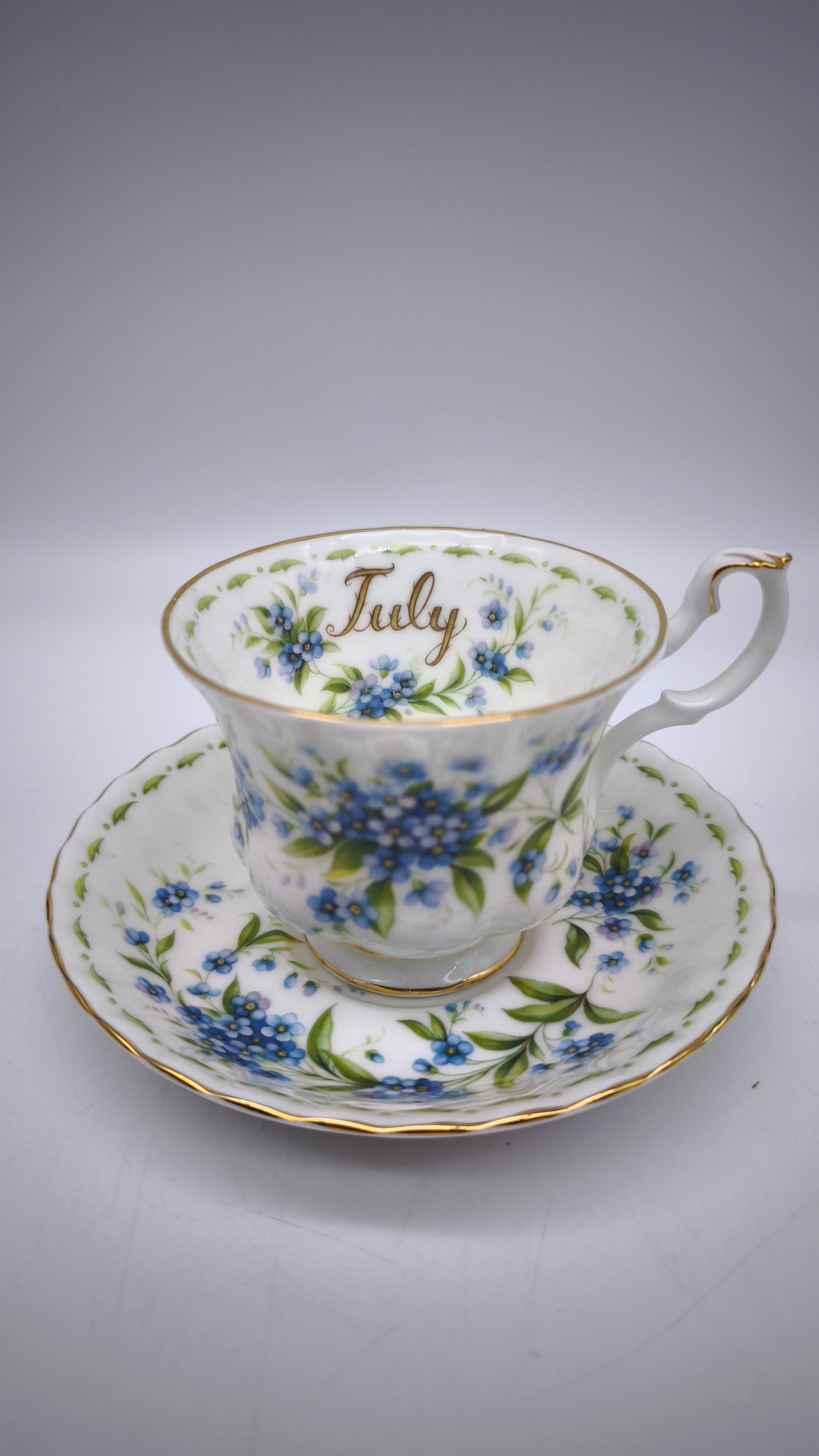 88280 Tazza da tè in ceramica Royal Albert, Flower of the month series, Forget-me-not, July