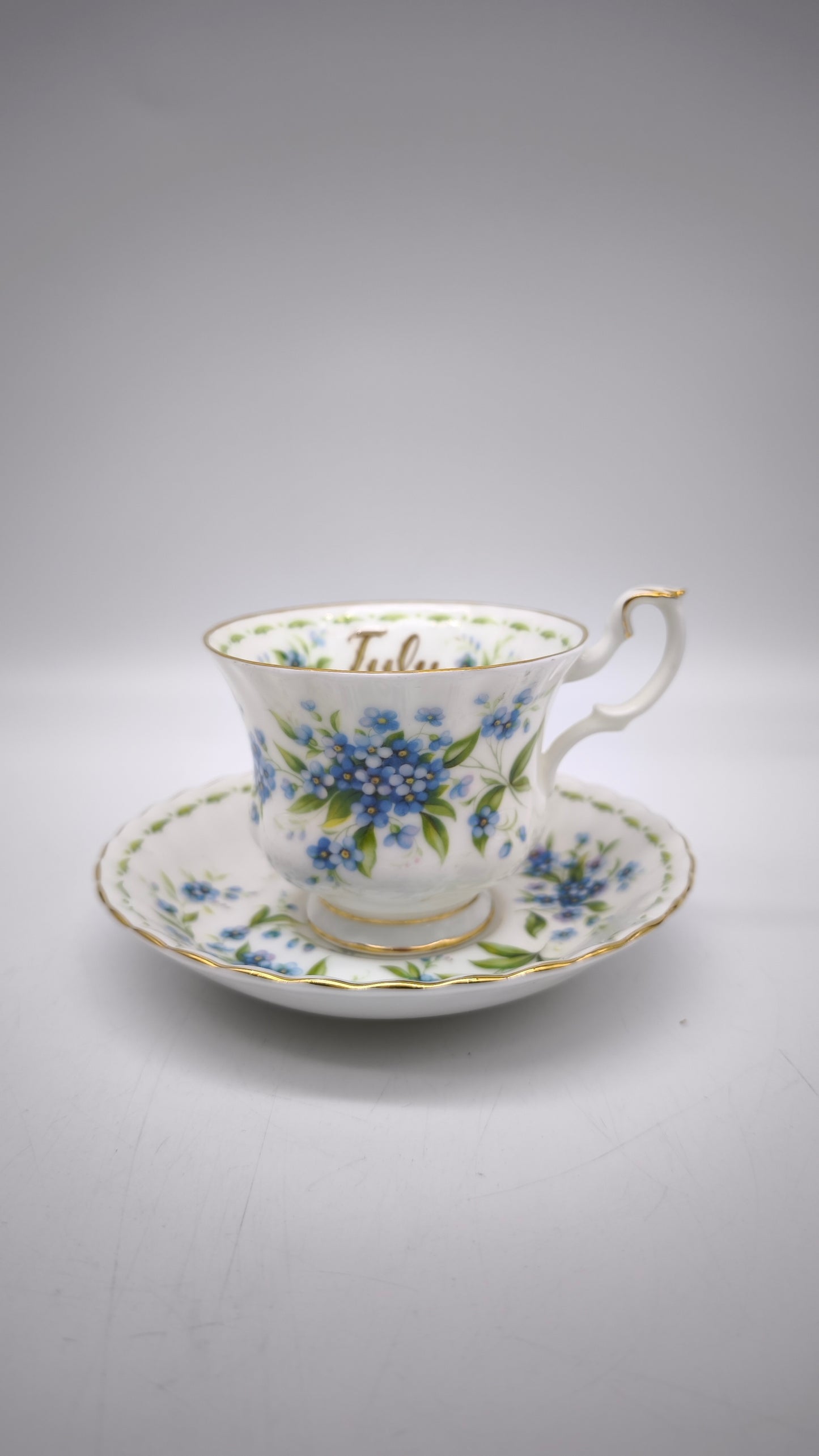 88280 Tazza da tè in ceramica Royal Albert, Flower of the month series, Forget-me-not, July