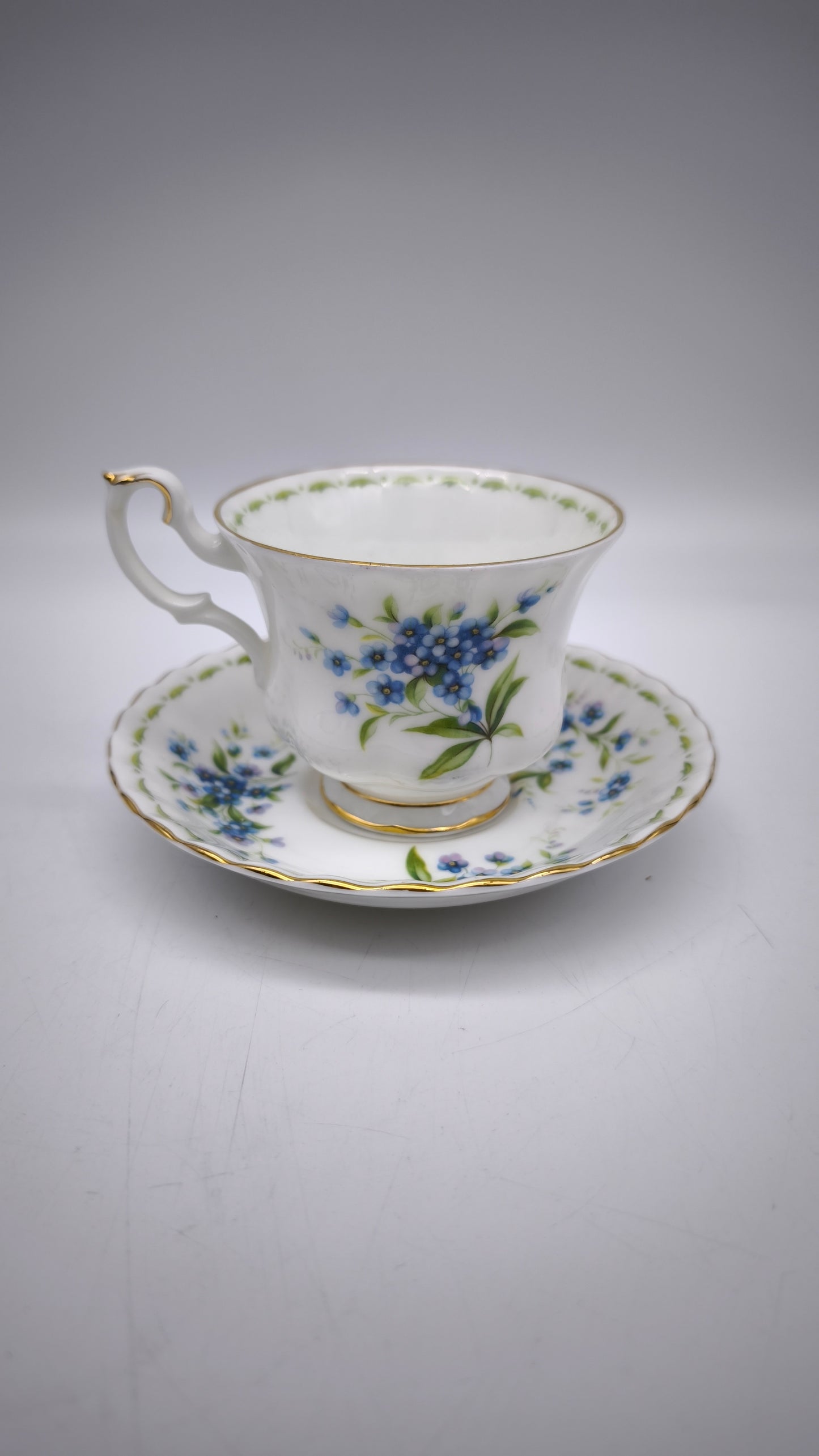 88280 Tazza da tè in ceramica Royal Albert, Flower of the month series, Forget-me-not, July