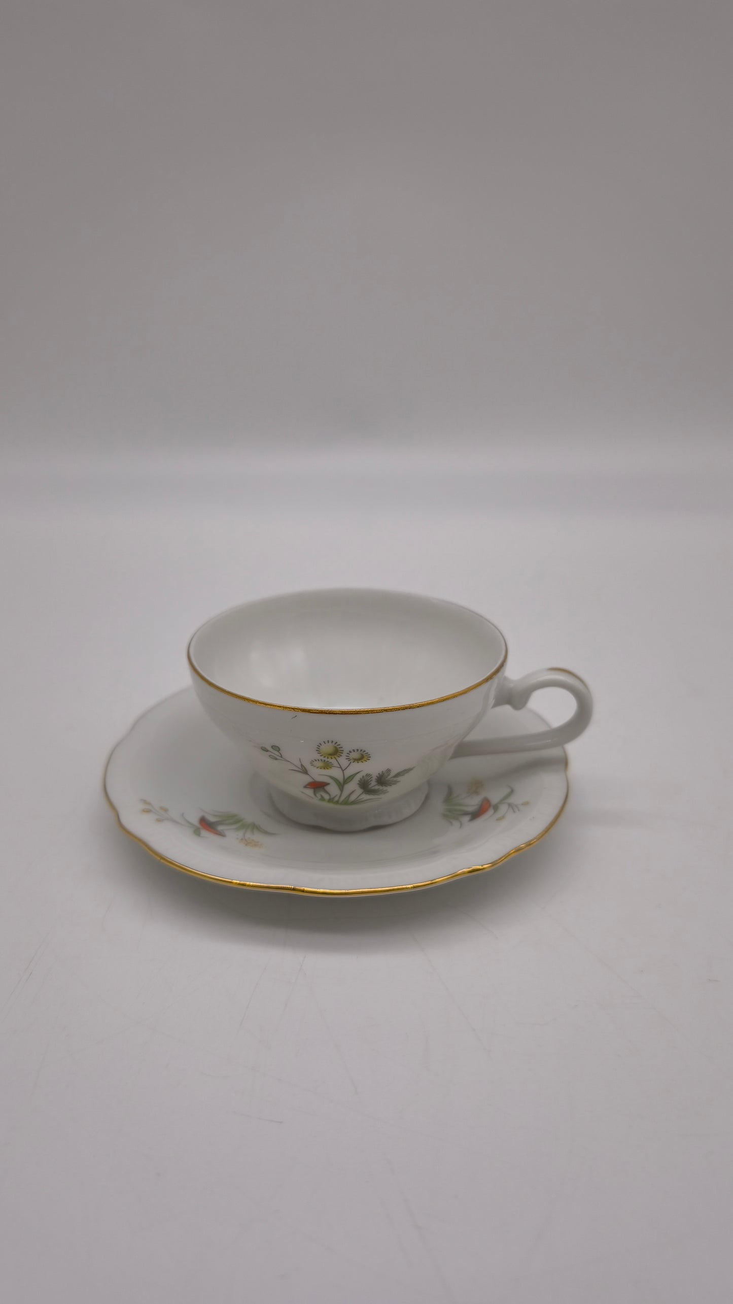 88323 Servizio da caffè per 10 persone in ceramica con decoro a motivo floreale