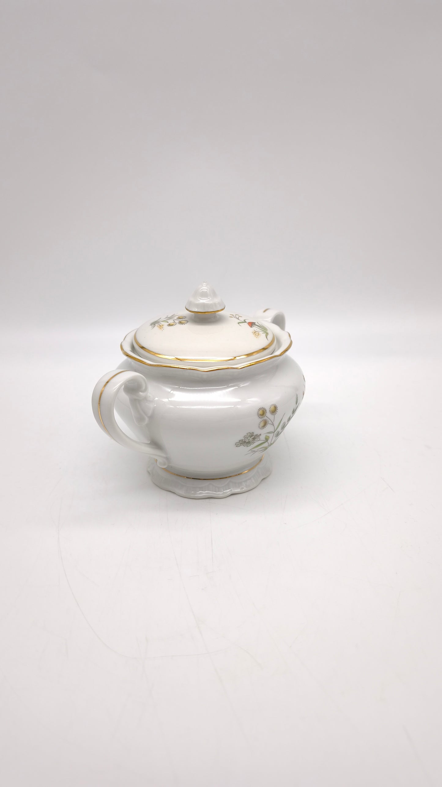 88323 Servizio da caffè per 10 persone in ceramica con decoro a motivo floreale