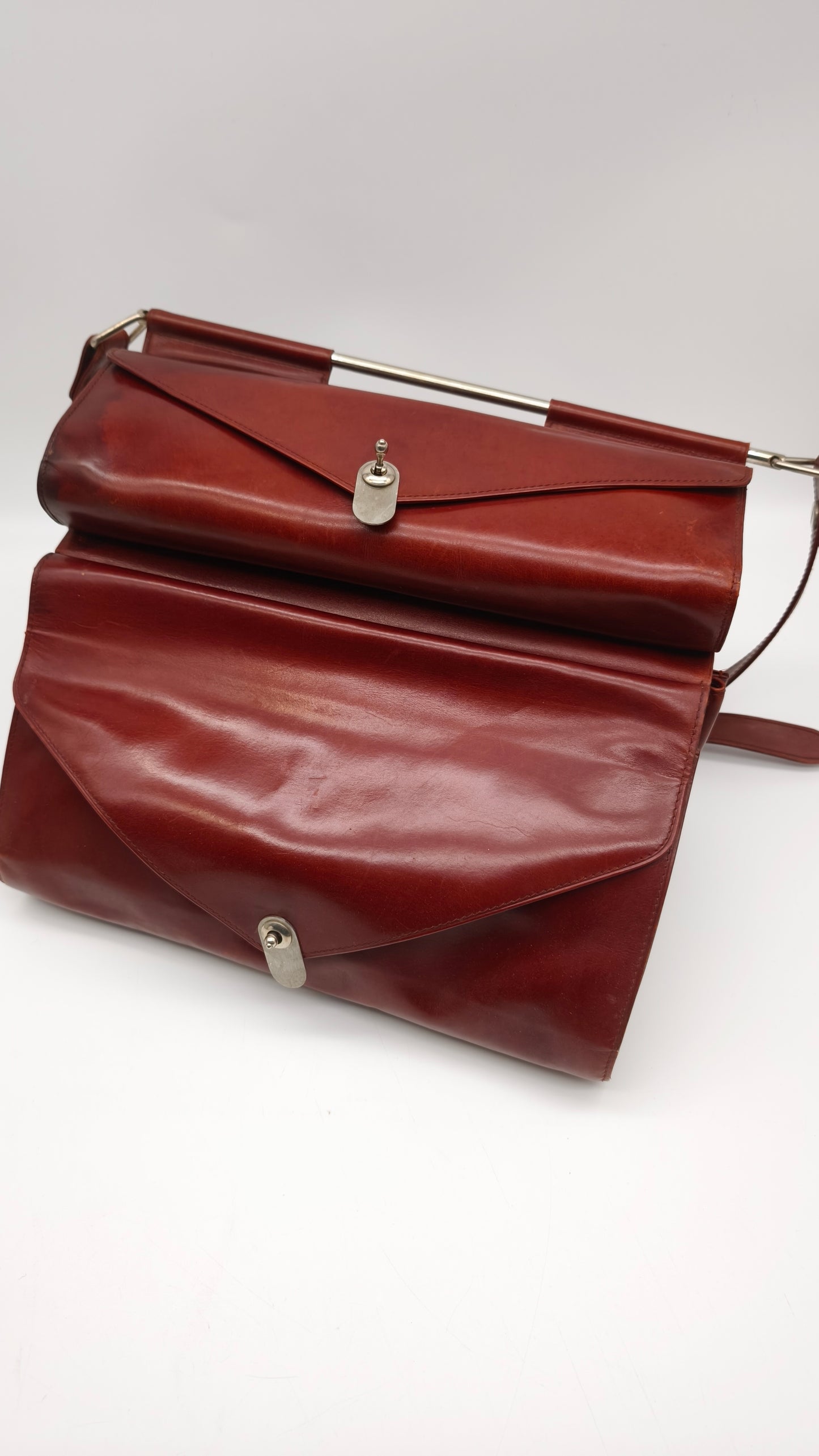 87677 Borsa in pelle bordeaux Nazareno Gabrielli