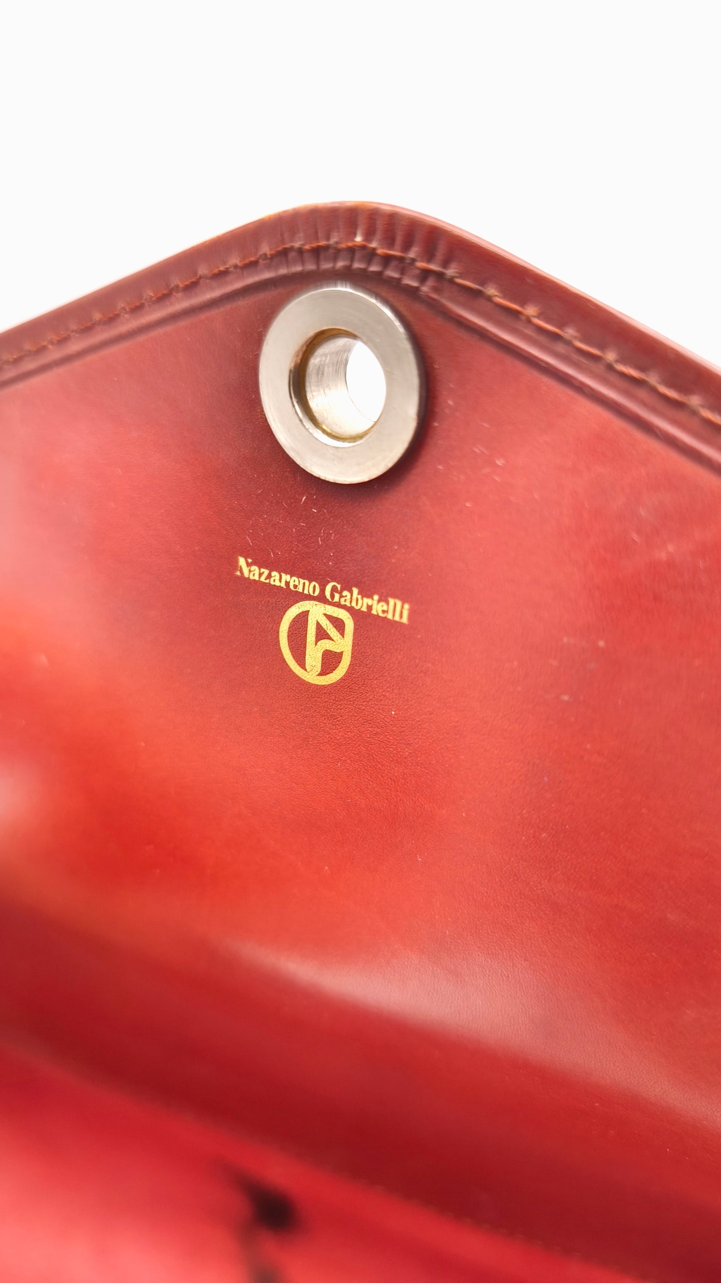 87677 Borsa in pelle bordeaux Nazareno Gabrielli