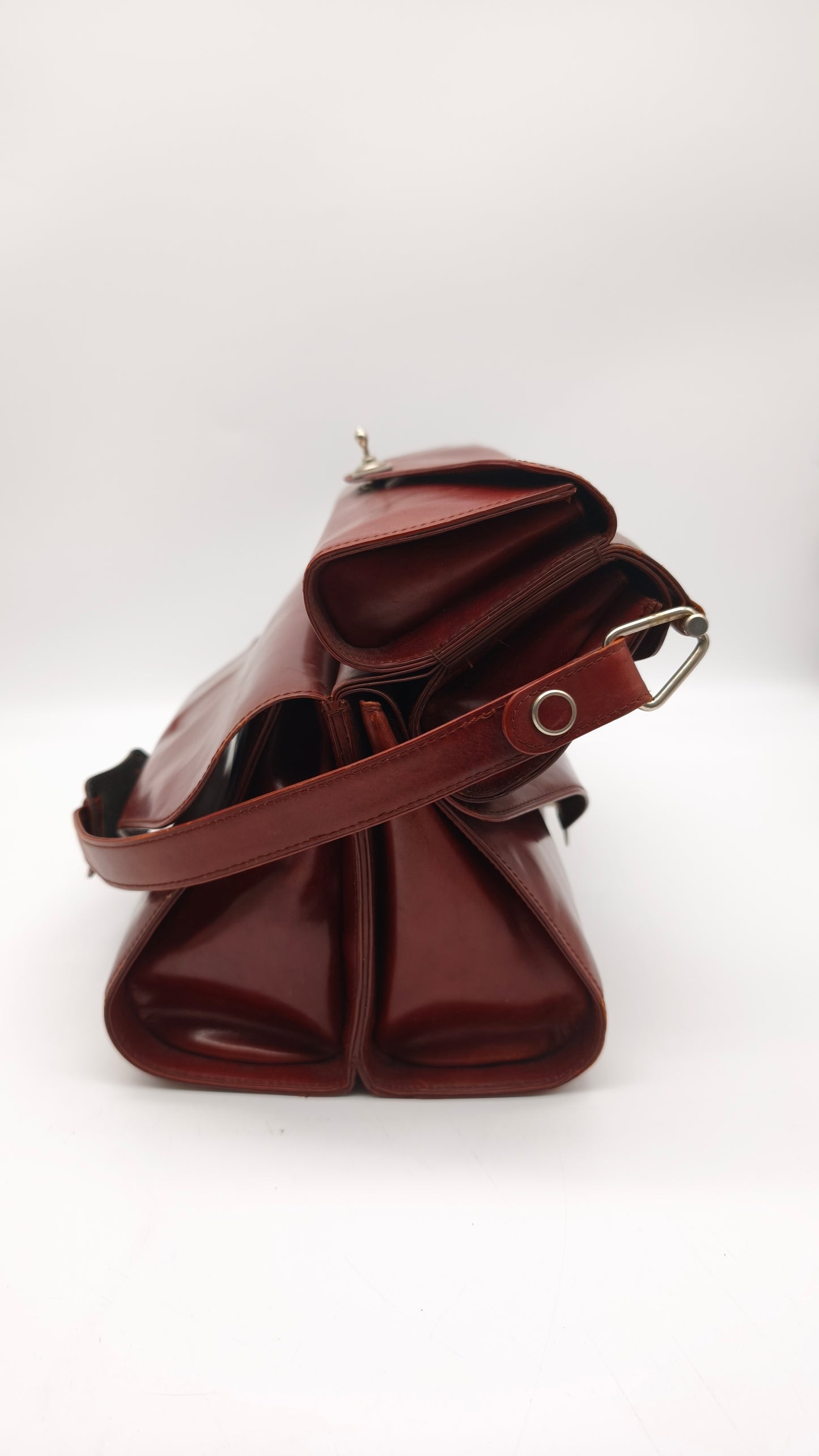 87677 Borsa in pelle bordeaux Nazareno Gabrielli