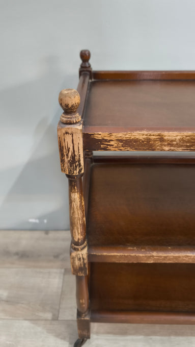 88495 Carrello in legno tre ripiani