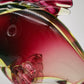 88552 Pesce in vetro rosso e verde