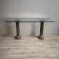 88621 Console con piano in cristallo e colonne in pietra