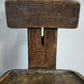 88668-2 Antico sgabello da scuola d'arte in legno massello di quercia