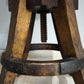 88668-2 Antico sgabello da scuola d'arte in legno massello di quercia