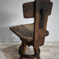 88668-2 Antico sgabello da scuola d'arte in legno massello di quercia