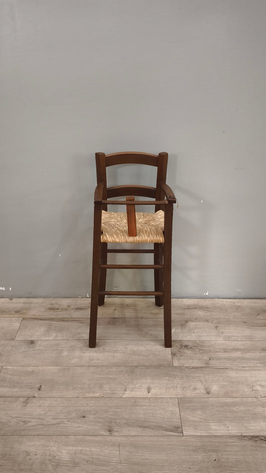 88729 Seggiolone in legno e paglia