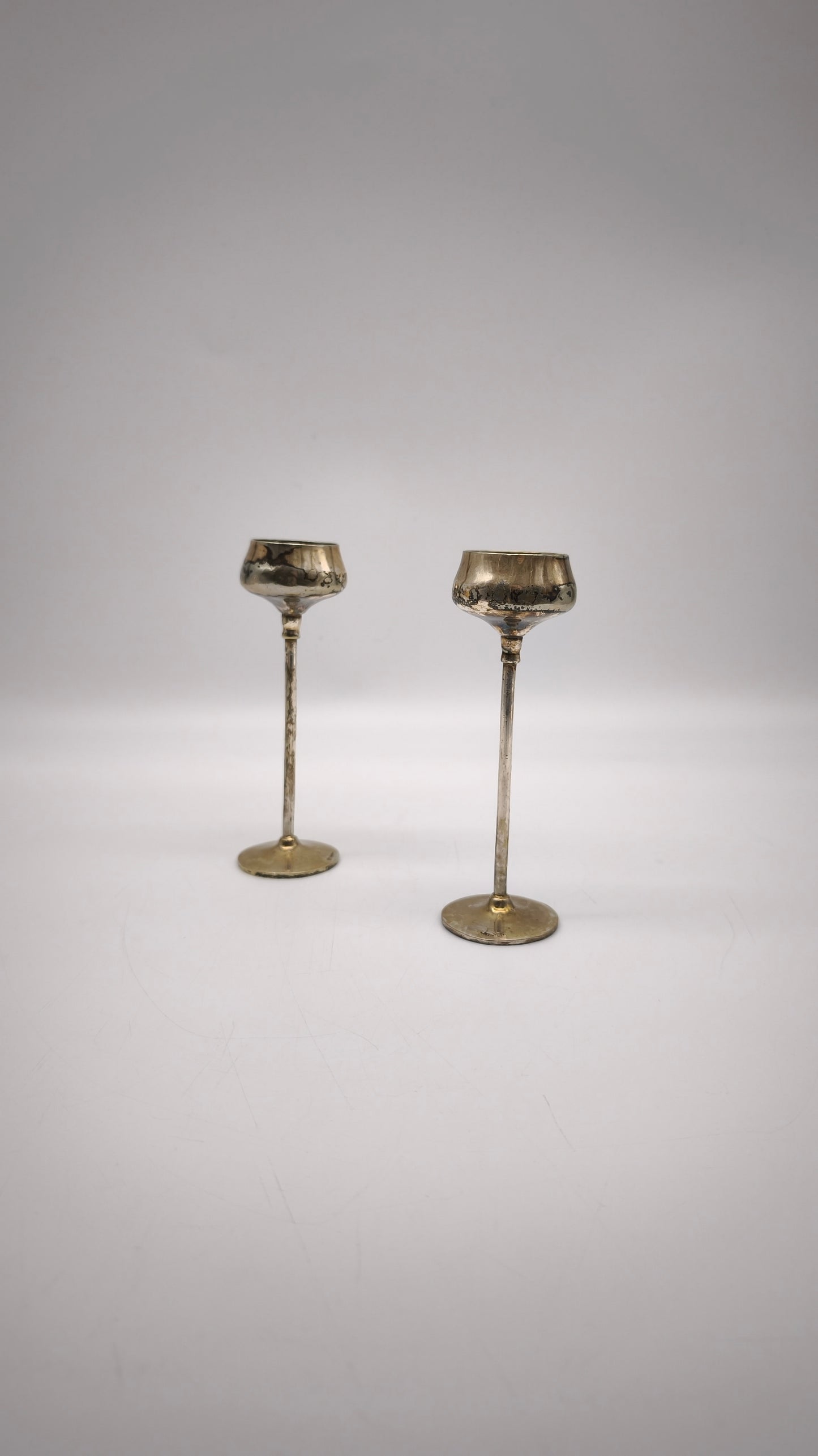 88848 Coppia di porta candela Meneses silver plated