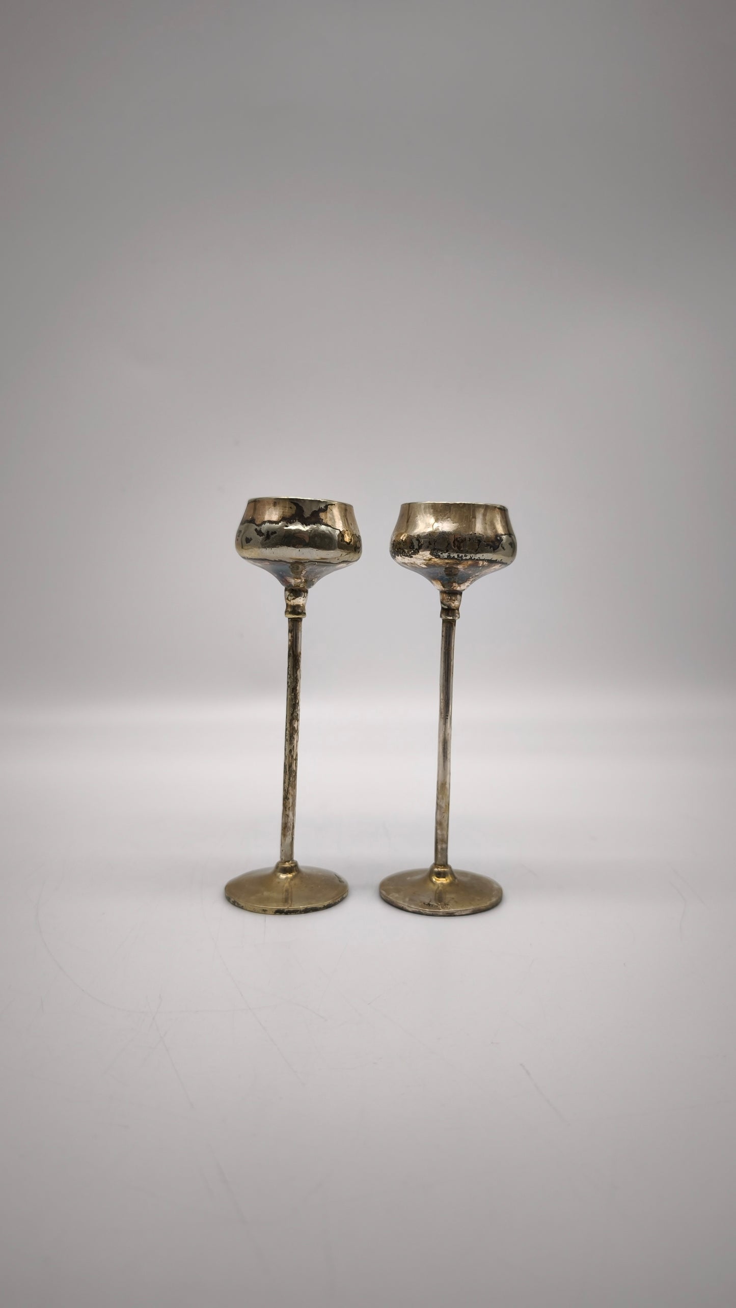 88848 Coppia di porta candela Meneses silver plated