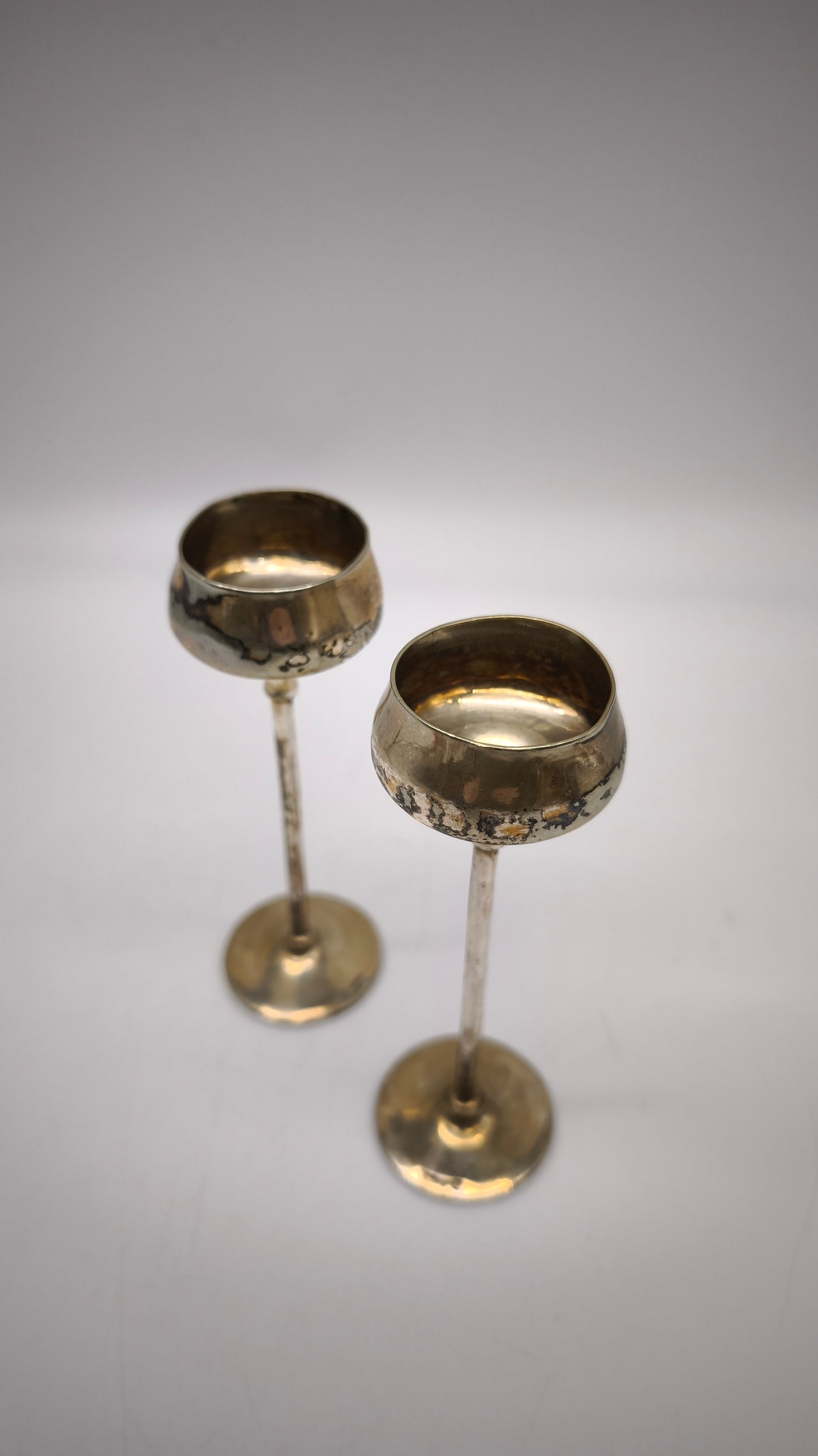 88848 Coppia di porta candela Meneses silver plated