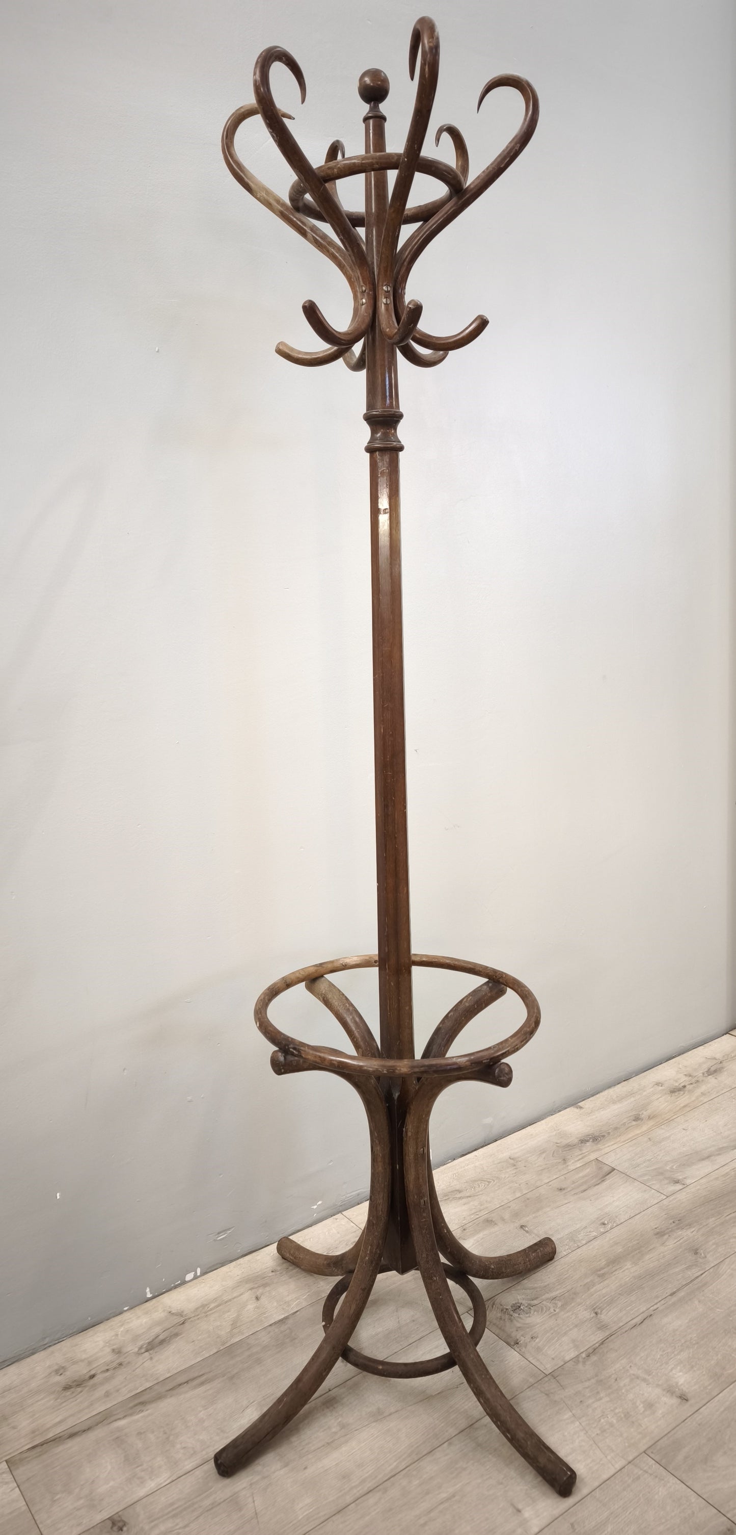 89123 Appendiabiti a piantana stile Thonet con porta ombrelli