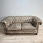 89142 Divano Chester grigio due posti in pelle