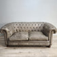 89142 Divano Chester grigio due posti in pelle
