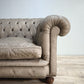 89142 Divano Chester grigio due posti in pelle