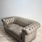 89142 Divano Chester grigio due posti in pelle