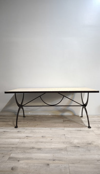 89161 Tavolo da giardino con piano in ferro e piano in mosaico