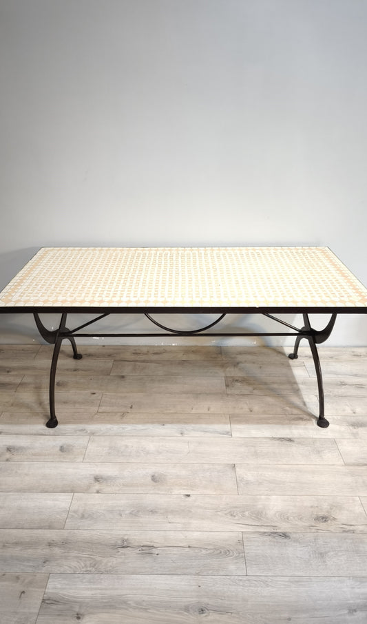 89161 Tavolo da giardino con piano in ferro e piano in mosaico