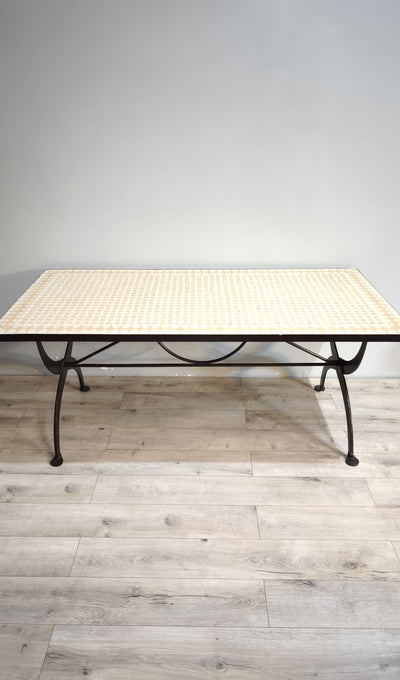 89161 Tavolo da giardino con piano in ferro e piano in mosaico