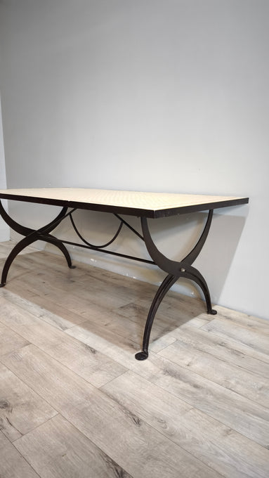 89161 Tavolo da giardino con piano in ferro e piano in mosaico