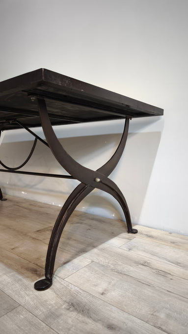 89161 Tavolo da giardino con piano in ferro e piano in mosaico