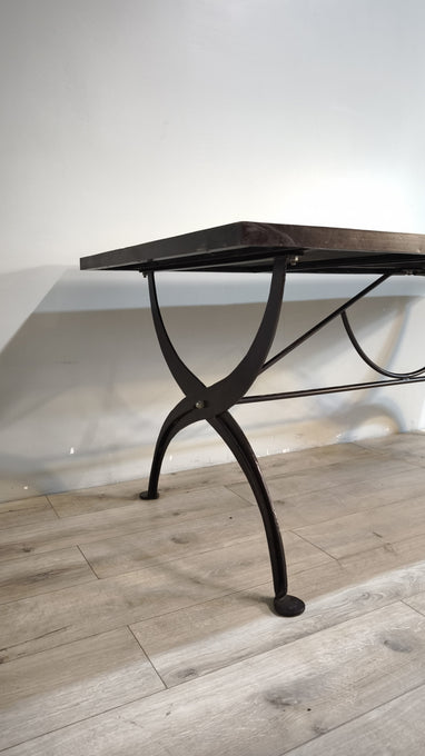 89161 Tavolo da giardino con piano in ferro e piano in mosaico